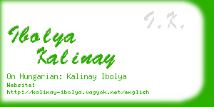 ibolya kalinay business card